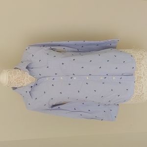 J. Crew blue button down nautical shirt XS